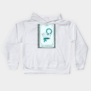 The Empress Tarot Card and Crystals Graphic Kids Hoodie